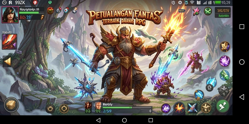 Tampilan gameplay mendebarkan di 99ZK dengan aksi RPG yang seru.