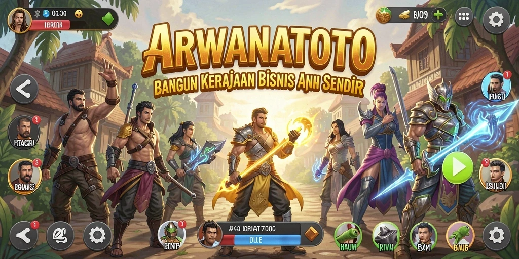 Tangkapan layar ARWANATOTO menunjukkan gameplay seru dalam membangun bisnis.