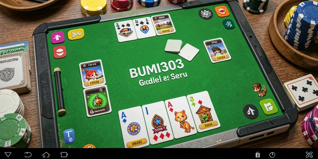 Tampilan game Gaple seru di BUMI303, menampilkan suasana kompetitif.