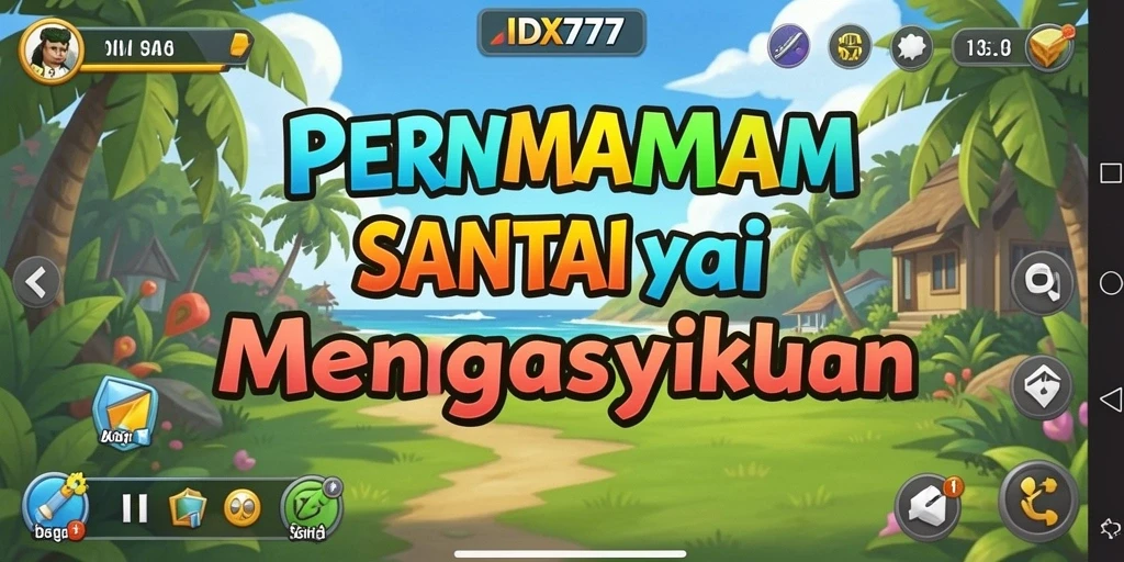 Screenshot utama IDX777 menampilkan gameplay santai dan menyenangkan.