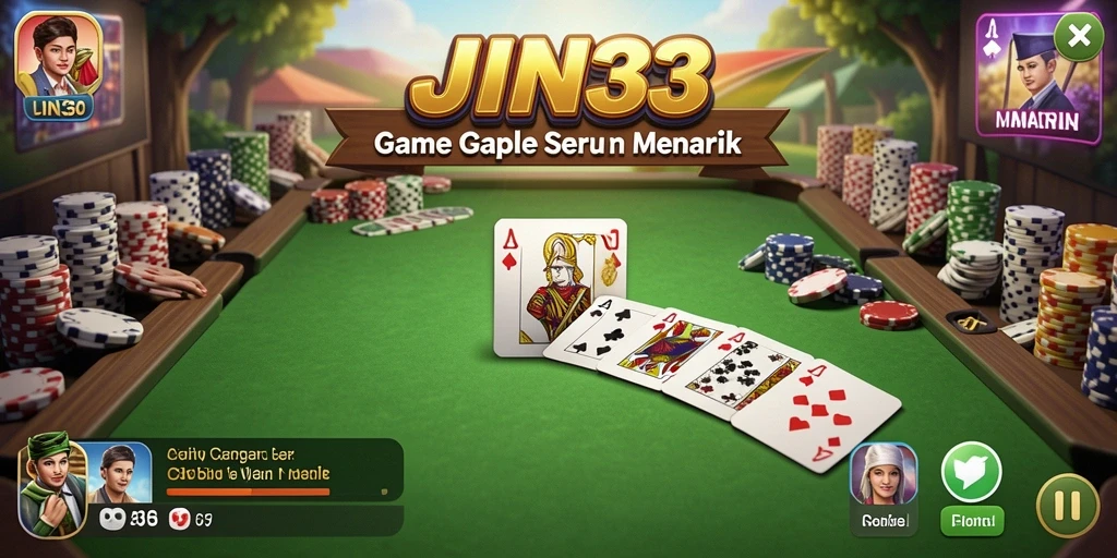 Tangkapan layar menunjukkan gameplay seru JIN33 dalam permainan Gaple.