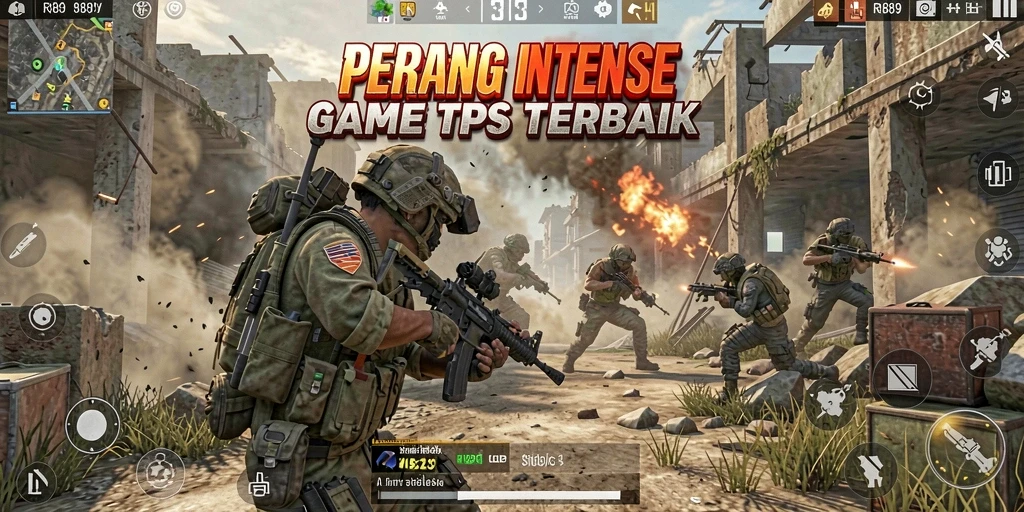 Screenshot menampilkan aksi seru dalam gameplay TPS RI889.