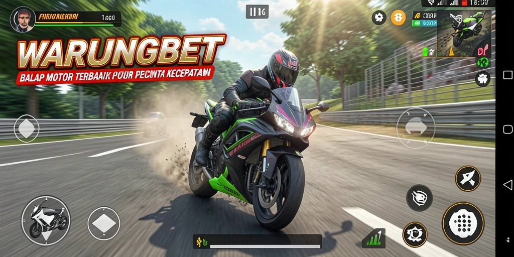 Gameplay seru balap motor dengan grafis menakjubkan.
